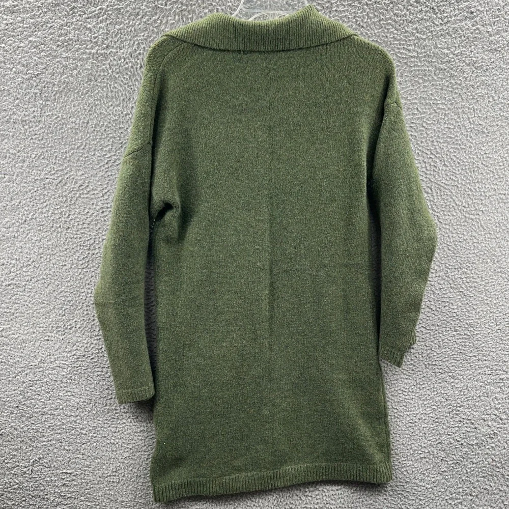 Abercrombie Fitch Womens Knit Tunic Sweater Dress M Olive Preppy Cozy Minimalist